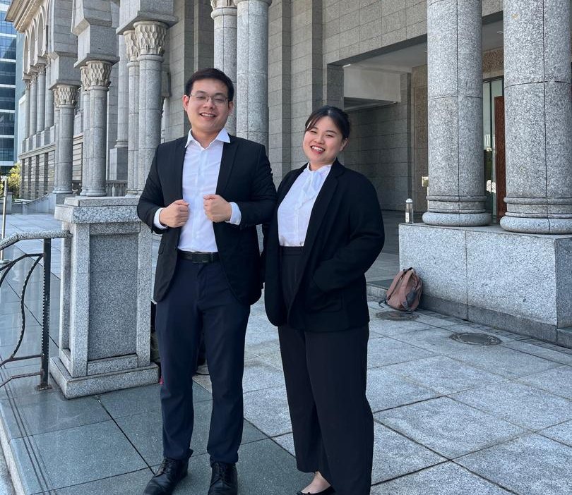 Christopher Joseph Wei-Yan Guo and Julie Ha at the Palace of Justice, Putrajaya.
